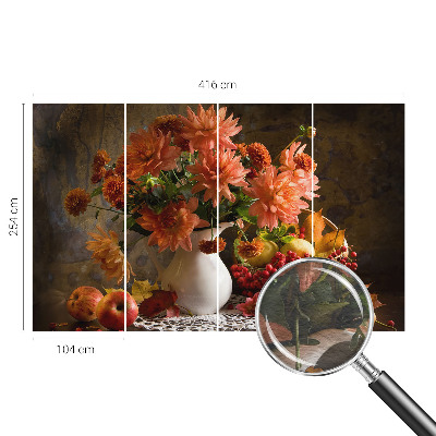 Large wallpaper mural with an autumn composition