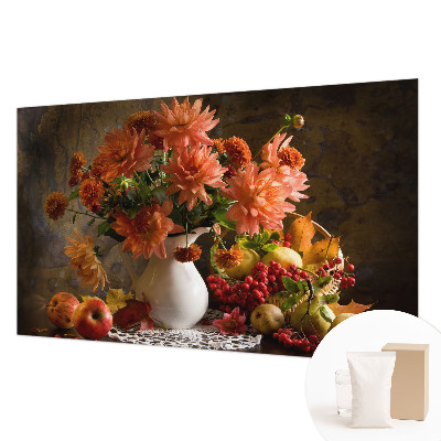 Large wallpaper mural with an autumn composition