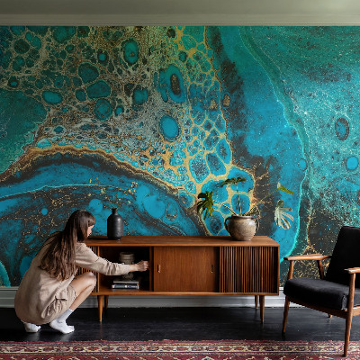 Modern wall mural for bedroom with an abstract structural design