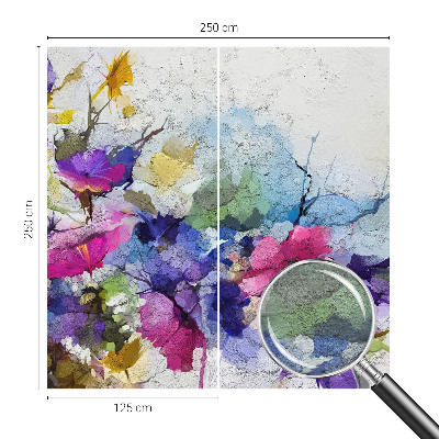 Modern wall mural with an abstract floral design