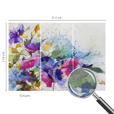 Modern wall mural with an abstract floral design