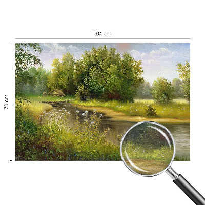 Modern wall mural for living room featuring a rural landscape motif