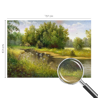 Modern wall mural for living room featuring a rural landscape motif