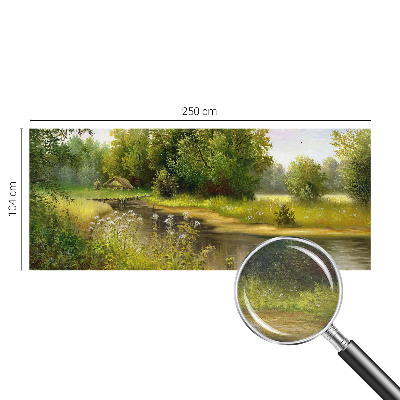Modern wall mural for living room featuring a rural landscape motif