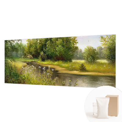 Modern wall mural for living room featuring a rural landscape motif