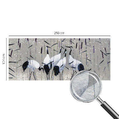 Decorative wall mural for living room with a harmonious cranes design