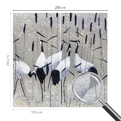 Decorative wall mural for living room with a harmonious cranes design
