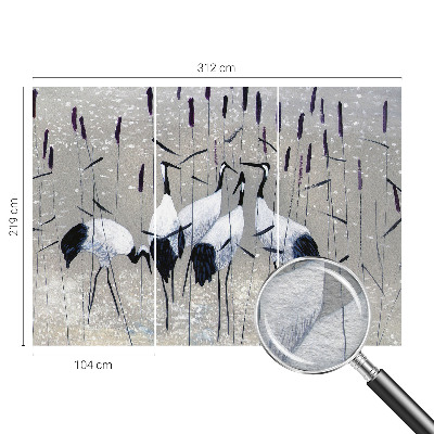 Decorative wall mural for living room Harmonious cranes