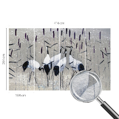 Decorative wall mural for living room Harmonious cranes