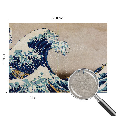Non-woven wall mural with a dramatic wave design