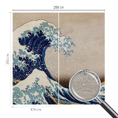 Non-woven wall mural with a dramatic wave design