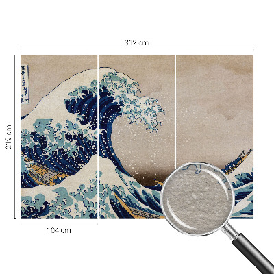 Non-woven wall mural with a dramatic wave design