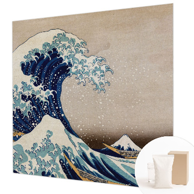 Non-woven wall mural with a dramatic wave design