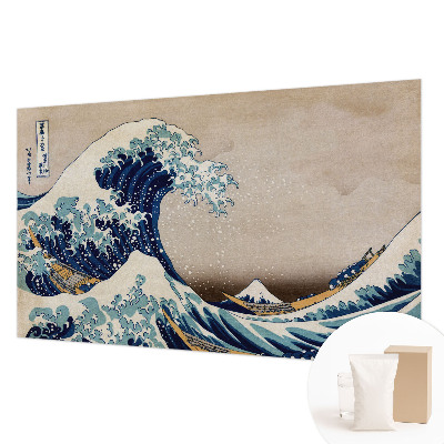 Non-woven wall mural with a dramatic wave design