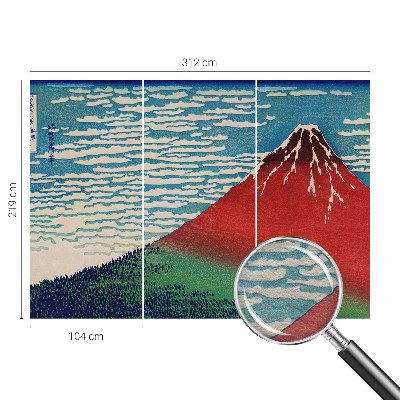 Photo wallpaper with a red mountain motif
