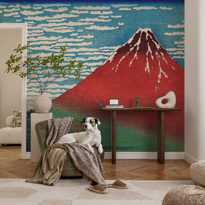 Photo wallpaper with a red mountain motif