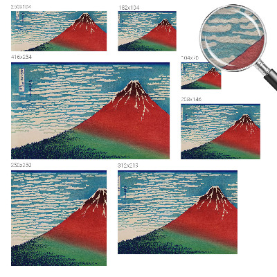 Photo wallpaper with a red mountain motif