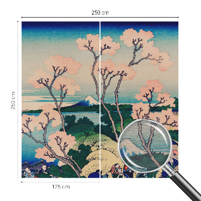 Wall mural with cherry blossom motif