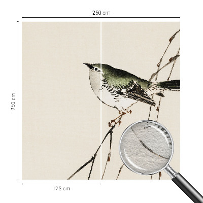 Wall mural for bedroom with a harmonious bird design