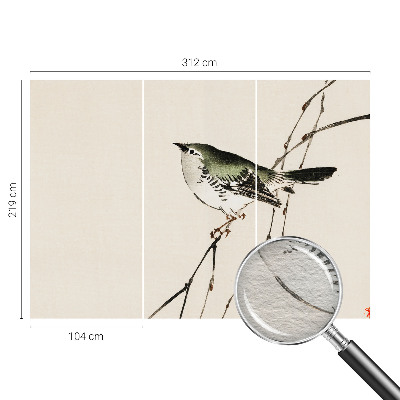 Wall mural for bedroom with a harmonious bird design