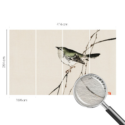 Wall mural for bedroom with a harmonious bird design