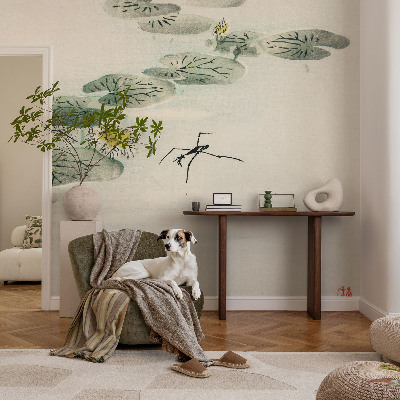 Bedroom wall mural wallpaper featuring a calm water design