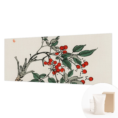 Wall mural for living room with a sprig of berries design