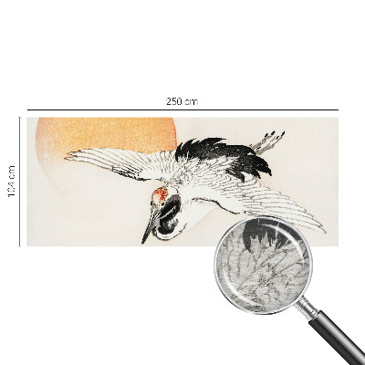 Large wallpaper mural featuring an elegant crane design