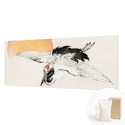 Large wallpaper mural featuring an elegant crane design