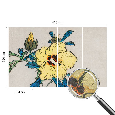 Large wallpaper mural Yellow flower