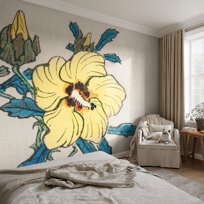 Large wallpaper mural Yellow flower
