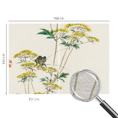 Large wall mural wallpaper with a floral nature motif
