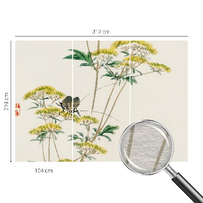Large wall mural wallpaper with a floral nature motif
