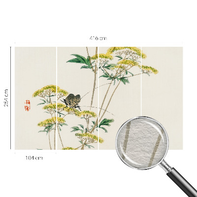 Large wall mural wallpaper with a floral nature motif