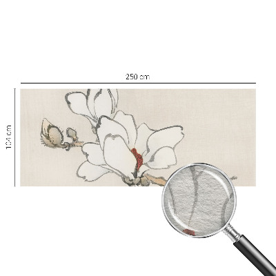 Custom size wall mural with a delicate magnolia design