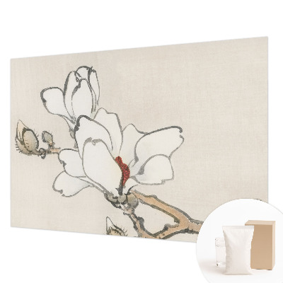 Custom size wall mural with a delicate magnolia design