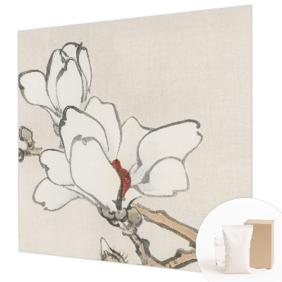 Custom size wall mural with a delicate magnolia design