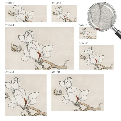 Custom size wall mural with a delicate magnolia design