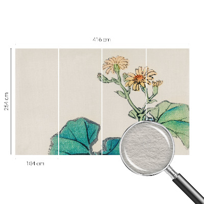 Modern wall mural Flower and leaves