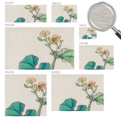 Modern wall mural with a floral and leafy design