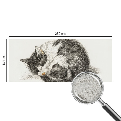 Modern wall mural for bedroom featuring an adorable kitten design