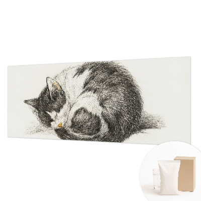 Modern wall mural for bedroom featuring an adorable kitten design