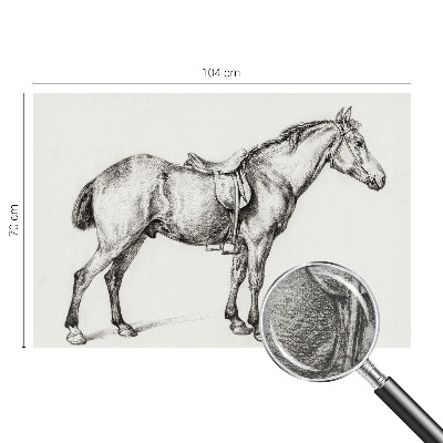 Modern wall mural for living room with a sketch of a horse