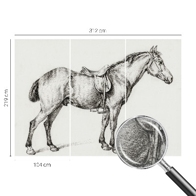 Modern wall mural for living room Sketch of a horse