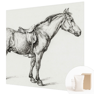 Modern wall mural for living room with a sketch of a horse
