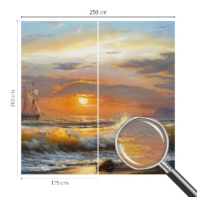 High quality wall mural wallpaper featuring a panoramic sea view