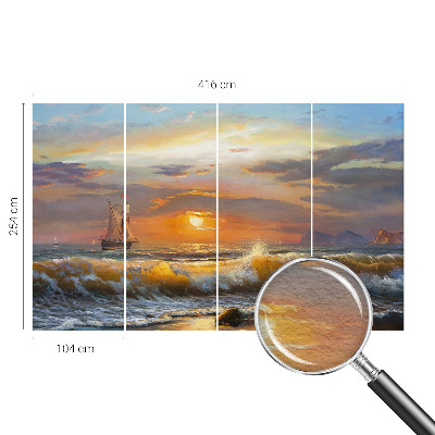 High quality wall mural wallpaper featuring a panoramic sea view