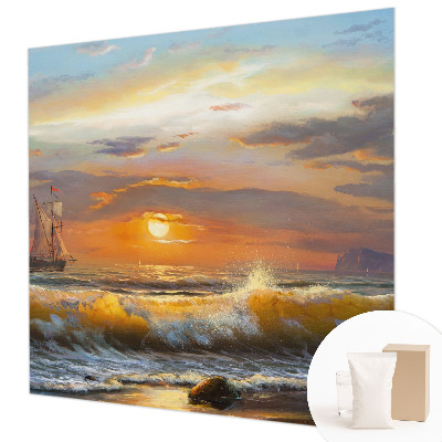 High quality wall mural wallpaper featuring a panoramic sea view