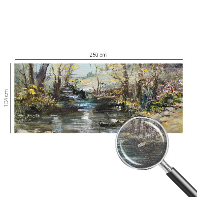 High quality photo wallpaper featuring a forest stream scene