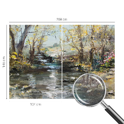 High quality photo wallpaper featuring a forest stream scene
